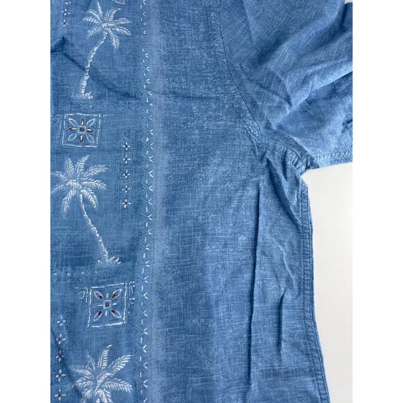 Island Shores Shirt Mens XXL Blue Hawaiian Short Sleeve Button Up Cruise Summer - Picture 4 of 8